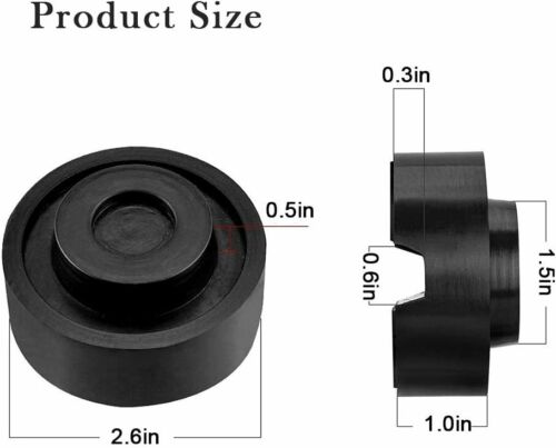 1 x Gummi 65x37mm für Hebebühne Wagenheberaufnahme Adapter Wagenheber m. Nut