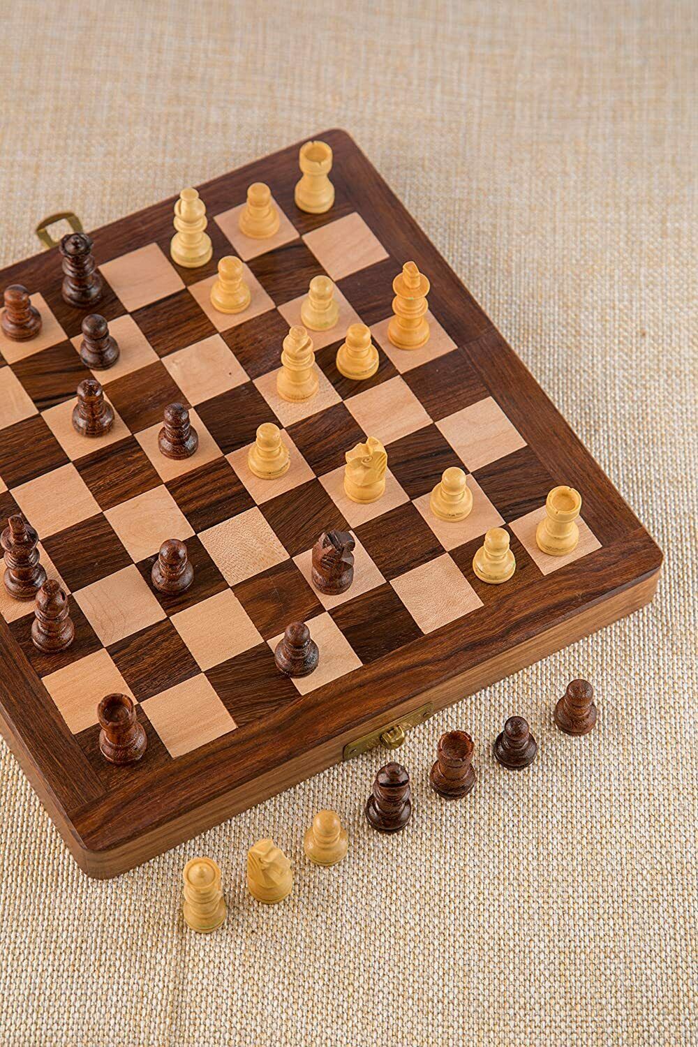 Königliches Schachspiel holz Schachbrett Folding Magnetic Travel holz Chess Set