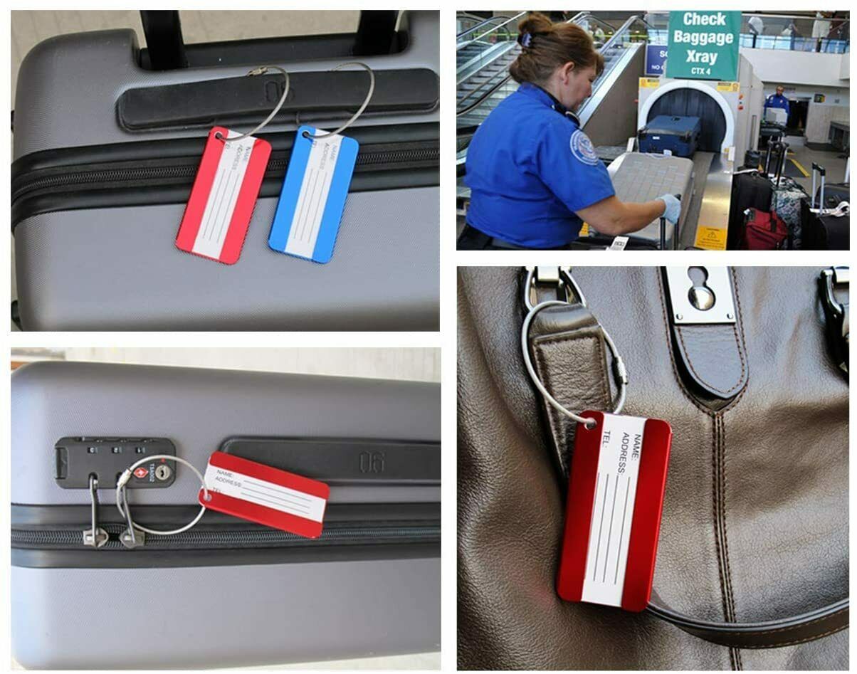 Metall Kofferanhänger Gepäckanhänger Kofferschild mit Adressschild 8 Stück Set