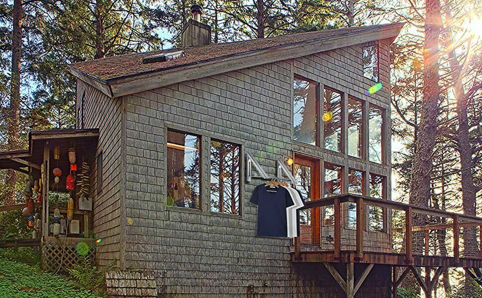 Klappbar Wand Kleiderständer,Kleiderhaken Kleiderlüfter (2 pcs Weiß )