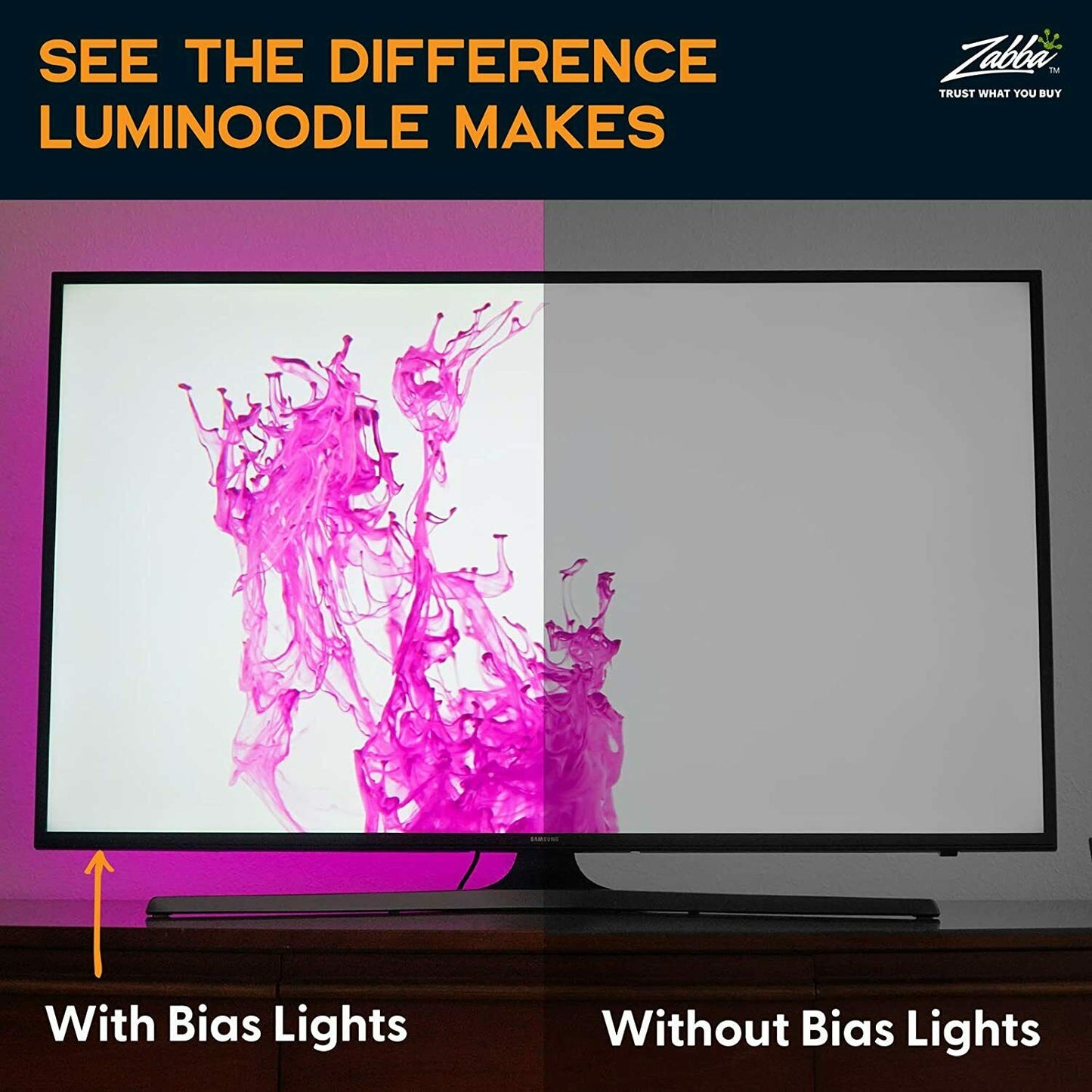 Luminoodle USB LED Hintergrund-Beleuchtung für TV in Farbe, 15 (3 Meter)
