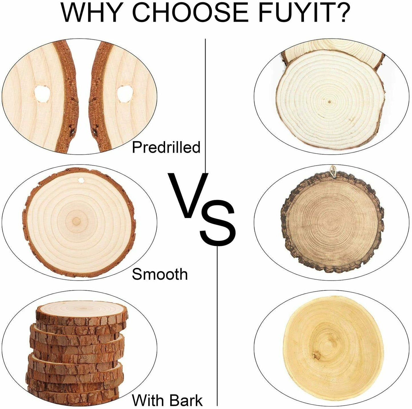 Holzscheiben 30 Stücke Holz Log Scheiben 7-8cm mit Loch Unvollendete Holzkrei