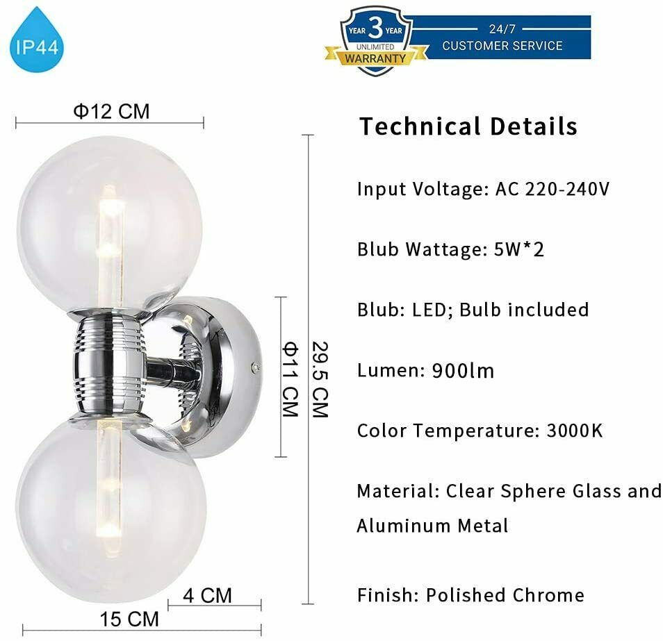 Modern 2x5W LED Wandleuchte Wandlampe Flurlampe Badleuchte Effektlampe Strahler