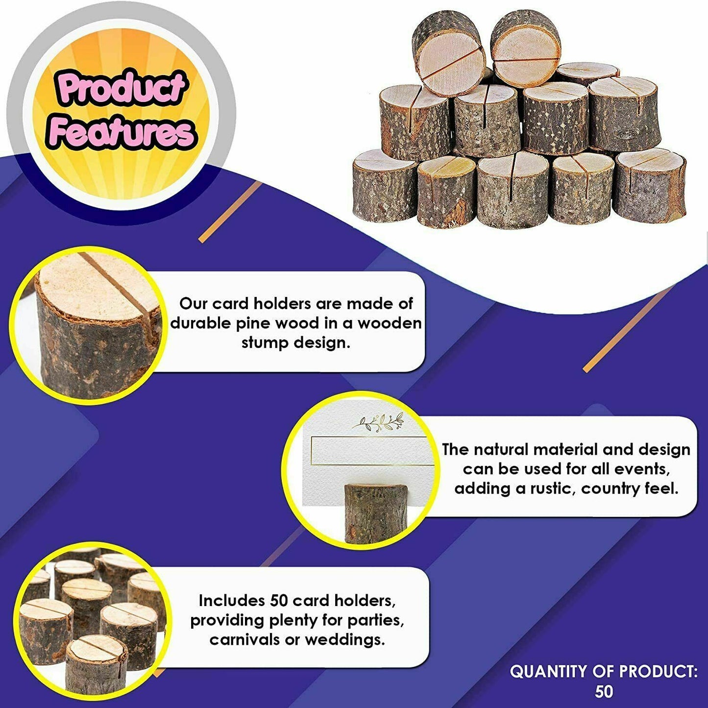 40er Holzsteg Kartenhalter Platzkarte Tischkartenhalter Namesschild Hochzeit