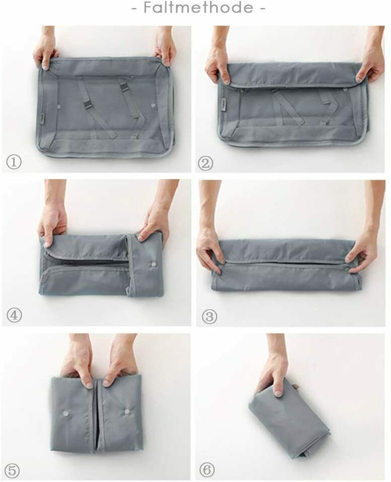 Packtaschen für Koffer 6-teilig Kleidertasche (Schwarzblau - 6er Set)