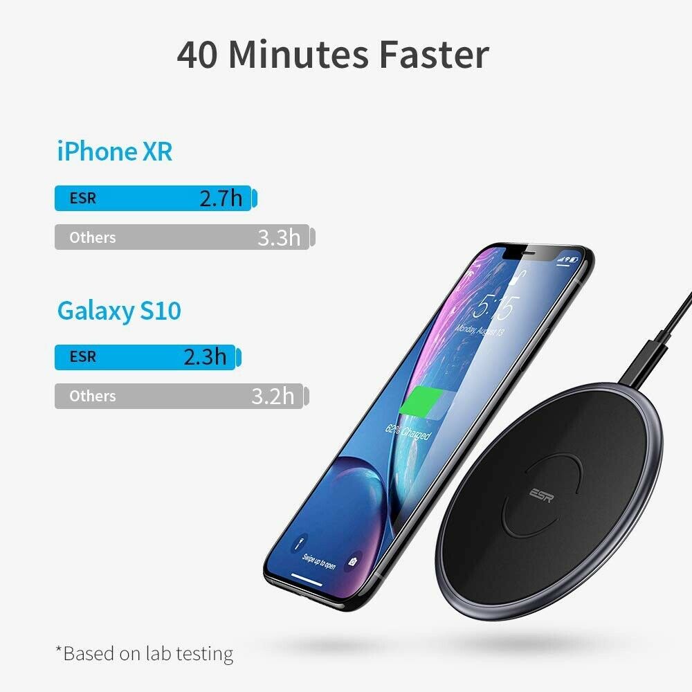 ESR 10W/7.5W Wireless Charger kompatibel mit iPhone 11/11 Pro/11 Pro Max/XS/XR/X