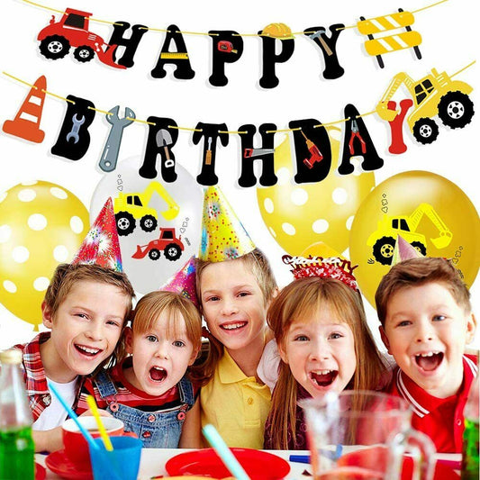 Bagger Geburtstags Deko Luftballons, KIPIDA Baustelle Geburtstag Deko für Kinder