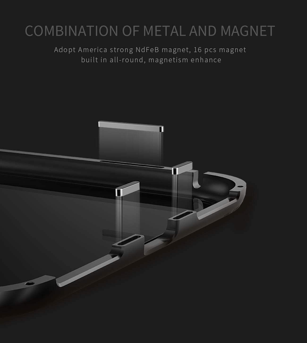 Huawei P30 Lite (6,15 Zoll)Hülle,Stark Magnetische Transparente Cover,Schwarz