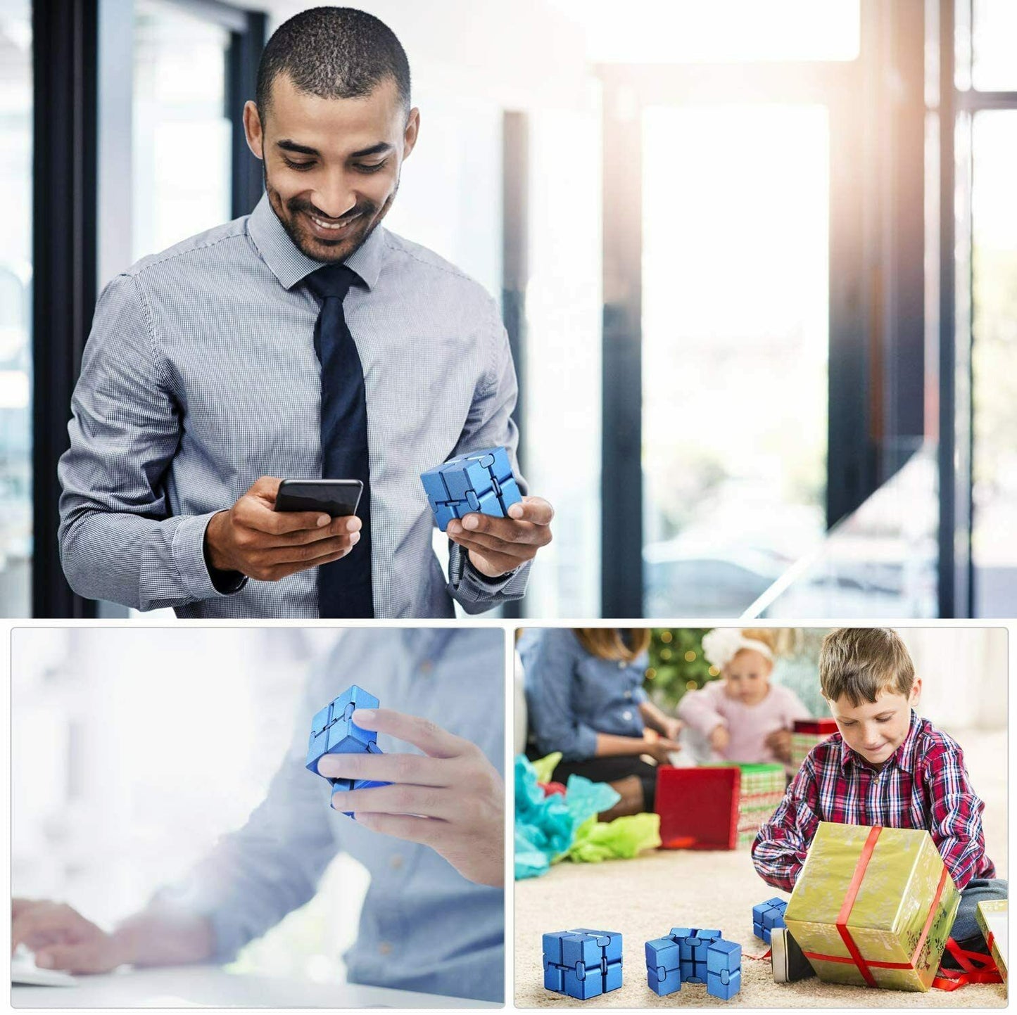 Infinity Cube Unendlicher Würfel Spielzeug Magic Unendlicher Flip Würfel (Blau)