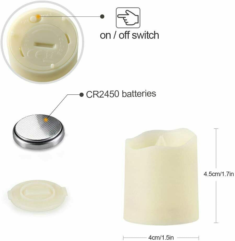 12x LED Teelichter mit Fernbedienung Timer Batterien Kerzen flackernd