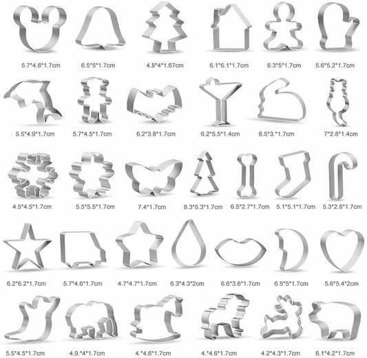 Fondant Ausstecher Weihnachten 32 Stück Weihnachtsausstechformen Keksausstecher
