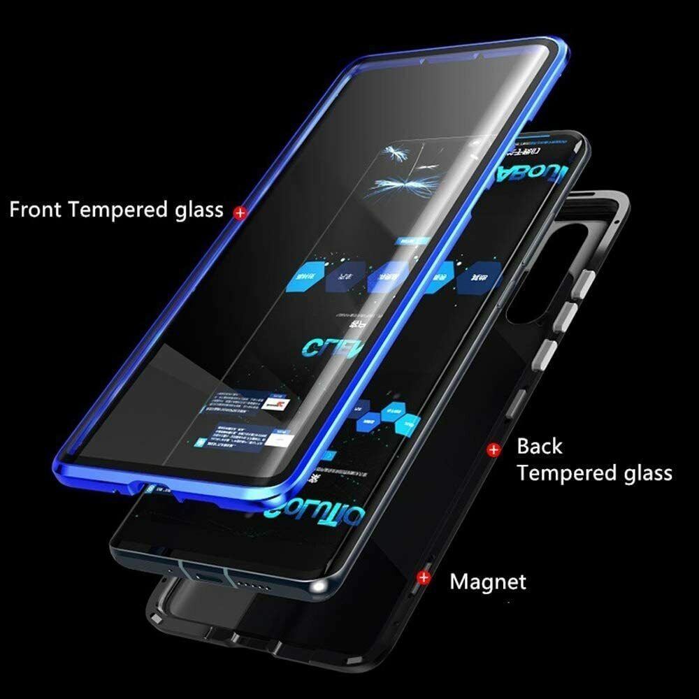 Huawei P30 Lite (6,15 Zoll)Hülle,Stark Magnetische Transparente Cover,Schwarz