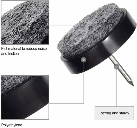 24x Premium Möbelgleiter speziell für Böden mit Fugen & Fasen Stuhlgleiter Filz