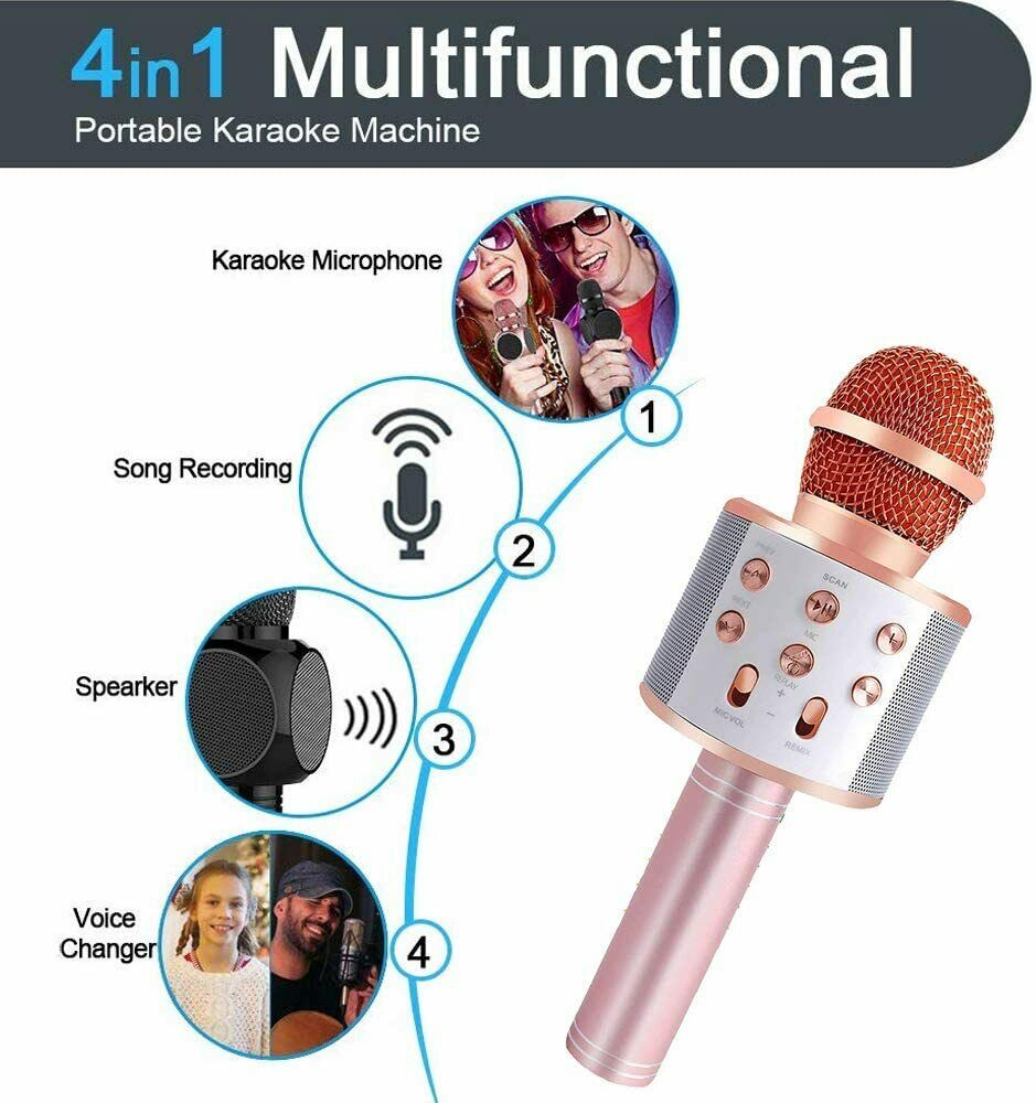 Bluetooth Karaoke Mikrofon, AlfaView Tragbare Drahtlose Mikrofon Stereo Player