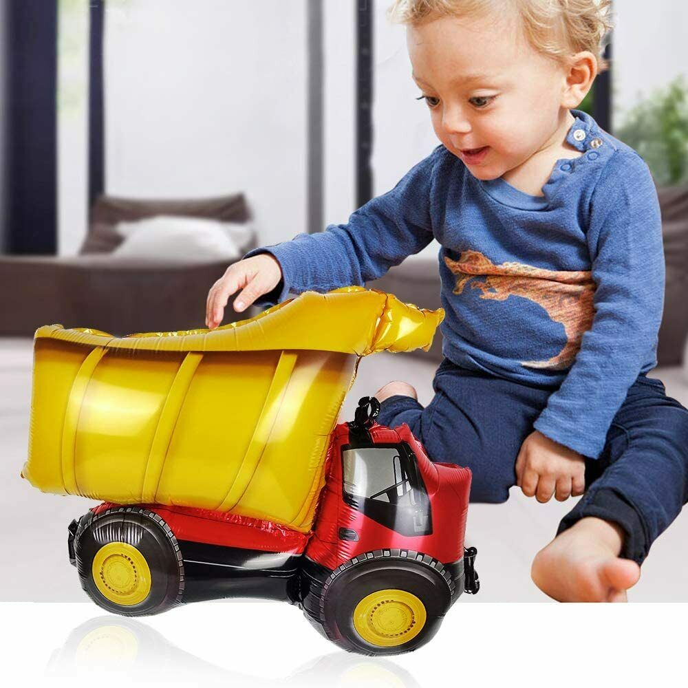 Bagger Geburtstags Deko Luftballons, KIPIDA Baustelle Geburtstag Deko für Kinder