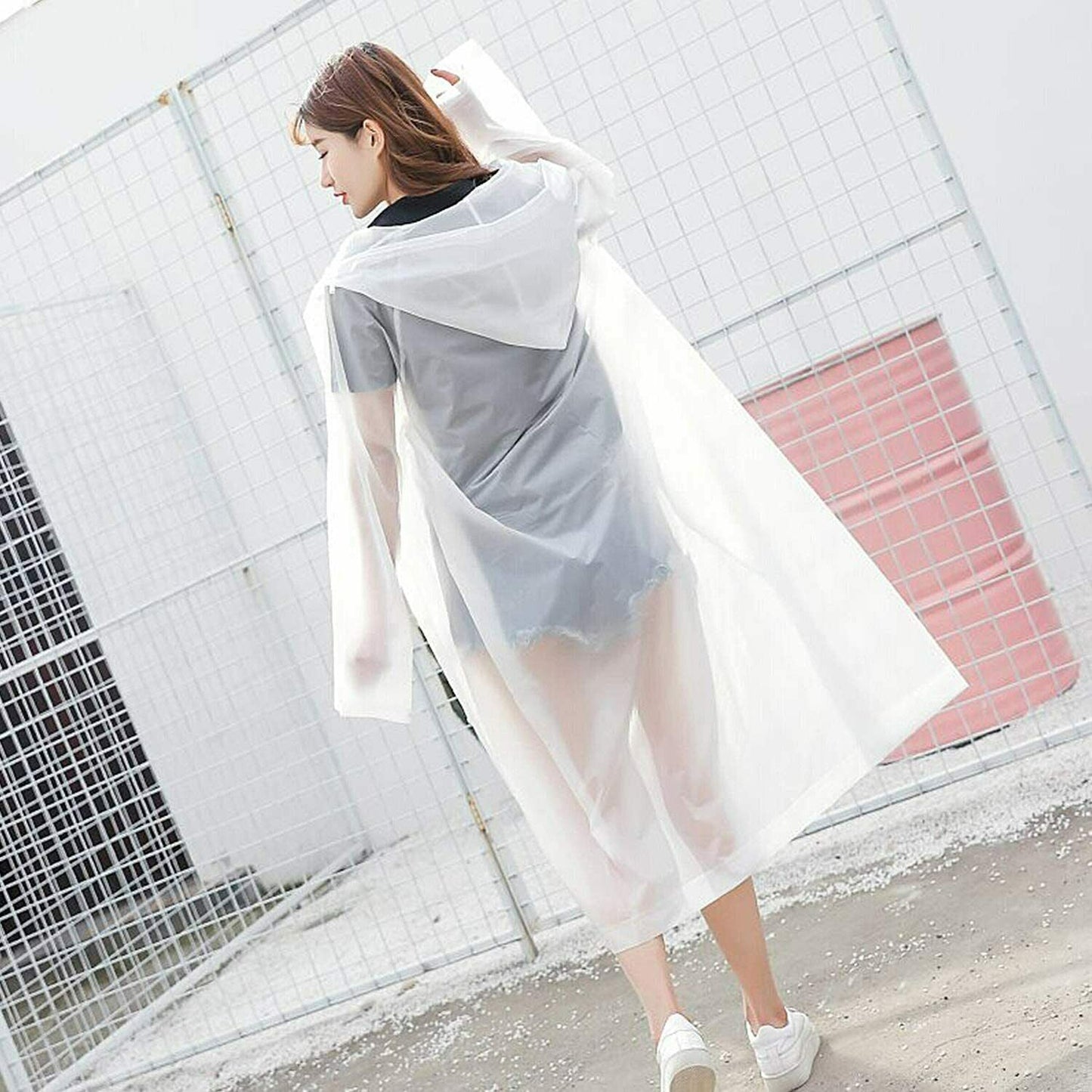 2 Stück Regenmantel Transparent Regenponcho Eva Wasserdicht Regenjacken