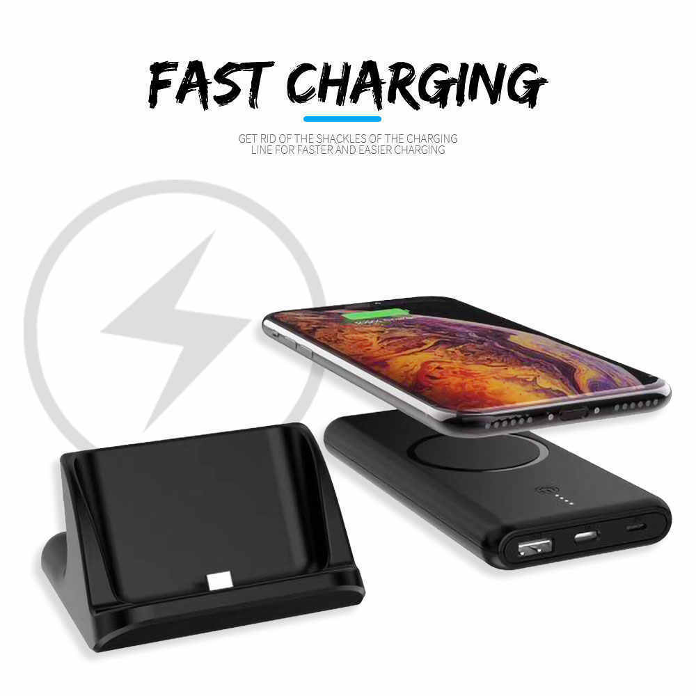 10000mAh Wireless Ladestation Ladegerät + Power Bank Typ C Externe Batterie USB
