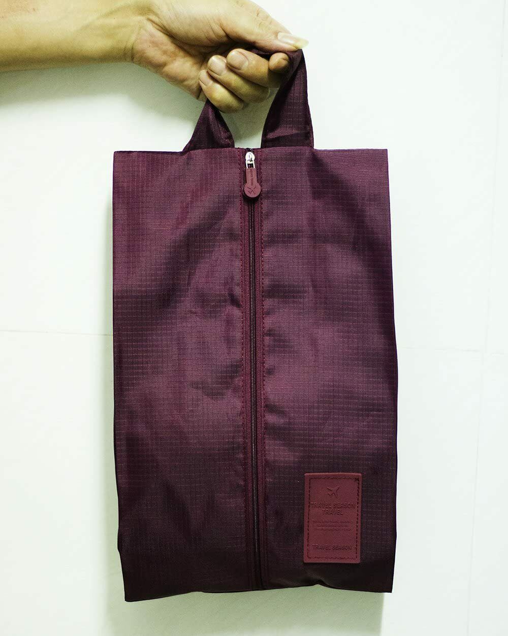 Kleidertaschen-Set 7-teilig Reisetasche in Koffer Wäschebeutel (Weinrot)