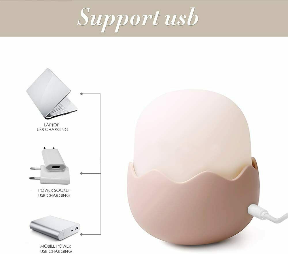 LED Nachtlicht Kinder, Silikon LED Nachtlampe Baby Nachtleuchte mit Touch