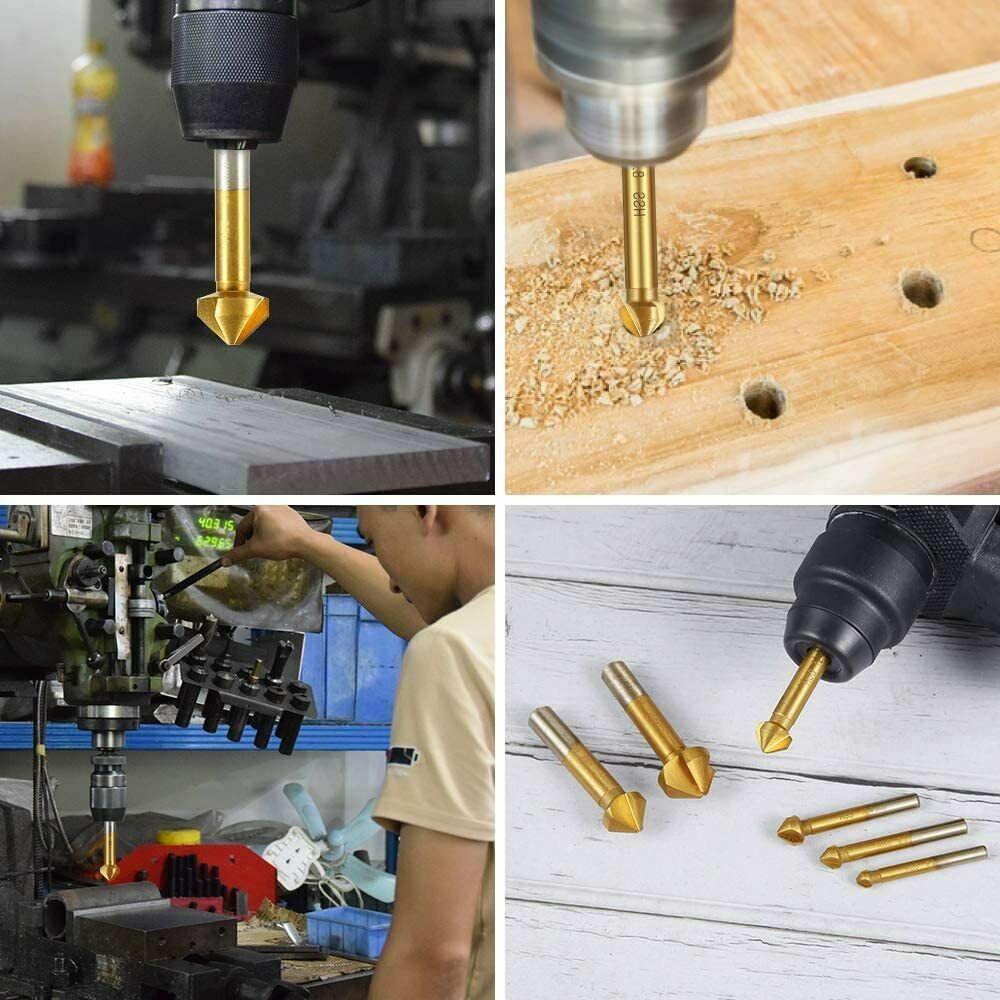 Kegelsenker Satz 6-tlg HSS Senker Entgrater Set 6,3-20,5mm Senkbohrer 90° Bohrer