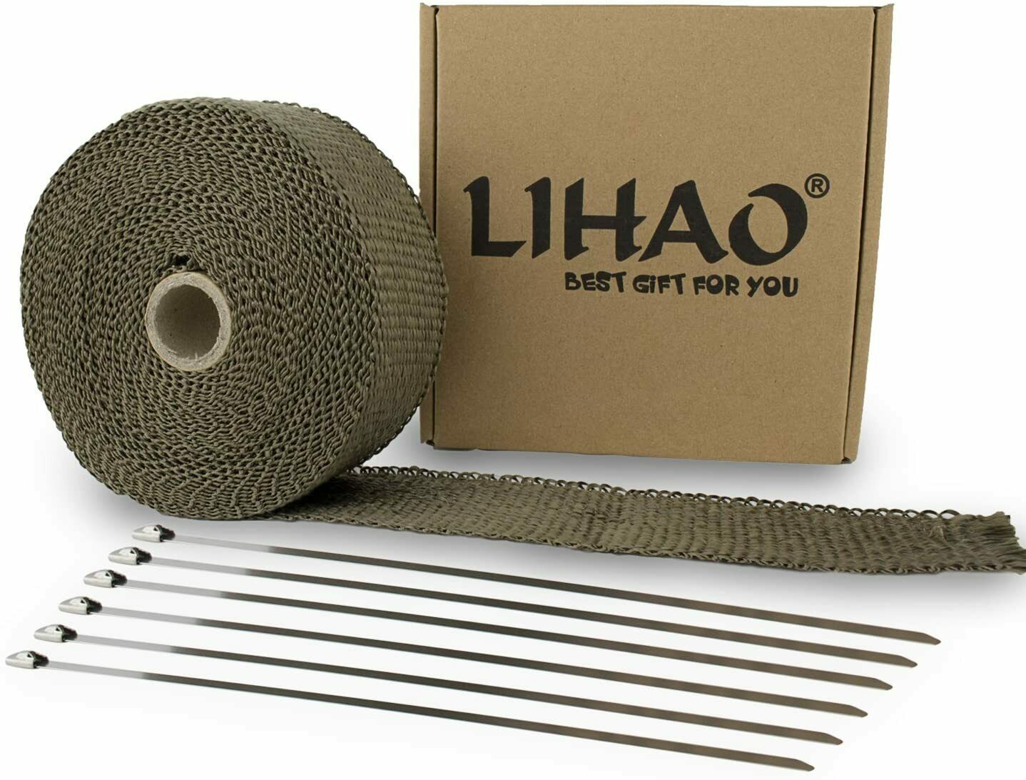 Hitzeschutzband Basaltfaser Auspuffband 10M mit Kabelbinder für Fächerkrümmer DE