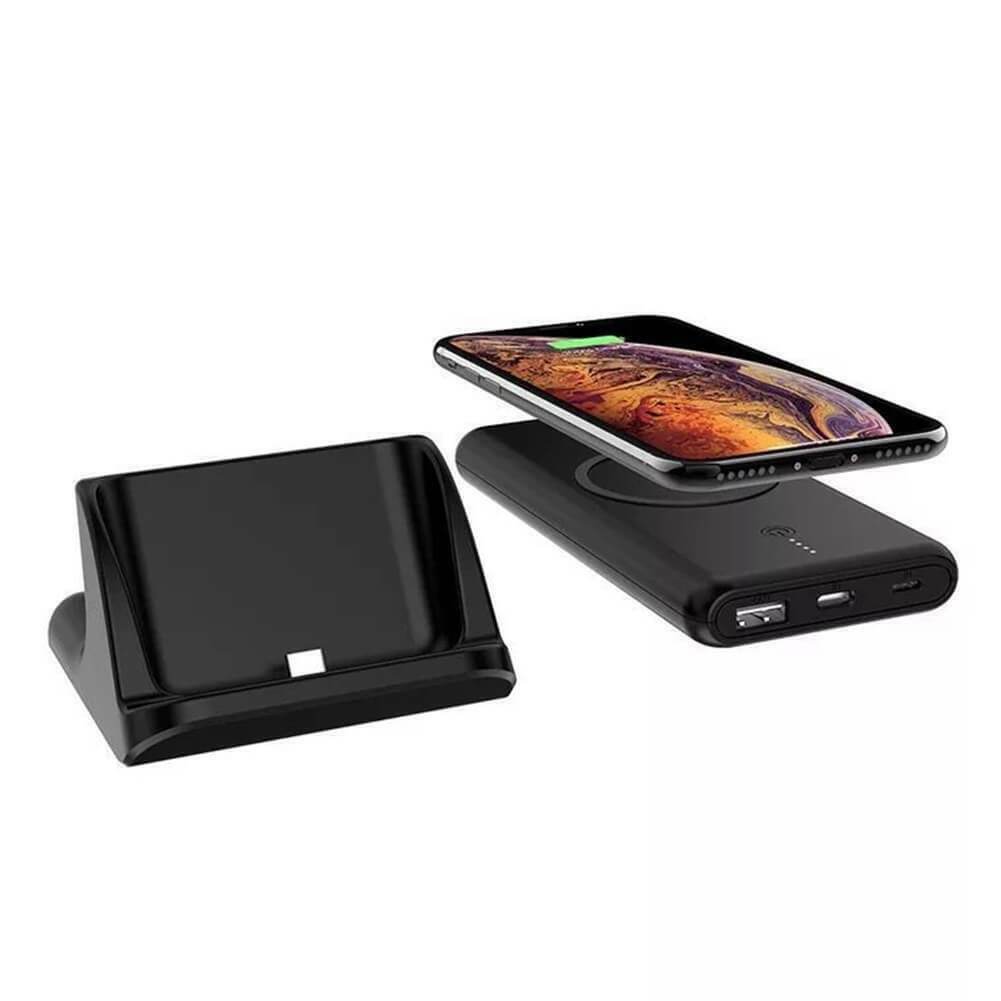10000mAh Wireless Ladestation Ladegerät + Power Bank Typ C Externe Batterie USB