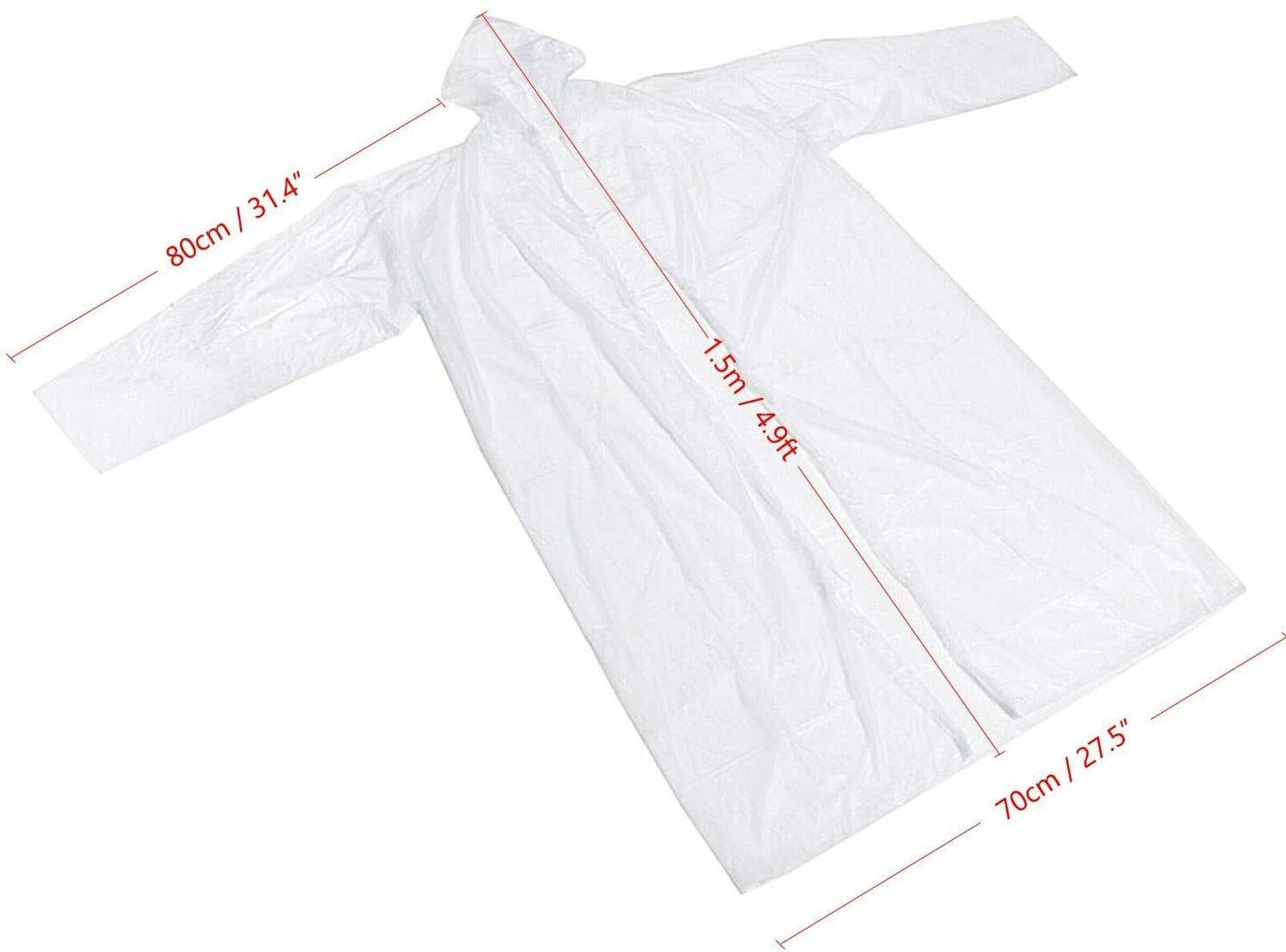 2 Stück Regenmantel Transparent Regenponcho Eva Wasserdicht Regenjacken