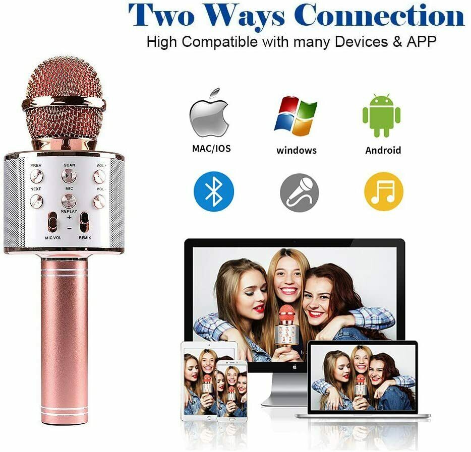 Bluetooth Karaoke Mikrofon, AlfaView Tragbare Drahtlose Mikrofon Stereo Player