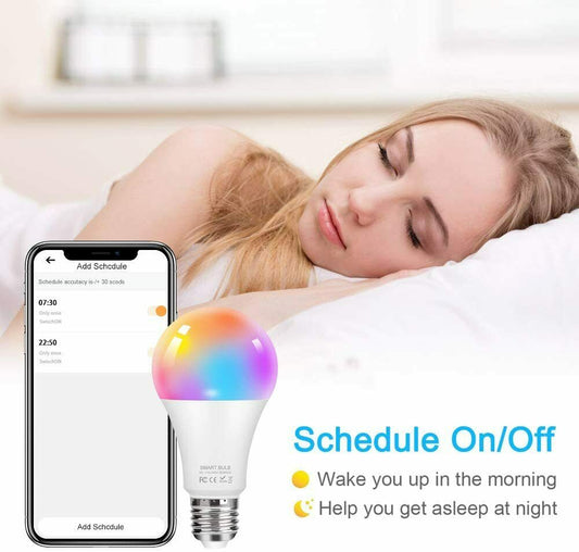 Smart LED Lampe, mixigoo 2 Stück WLAN Glühbirne Dimmbare E27 Birne 10W 950 Lumen