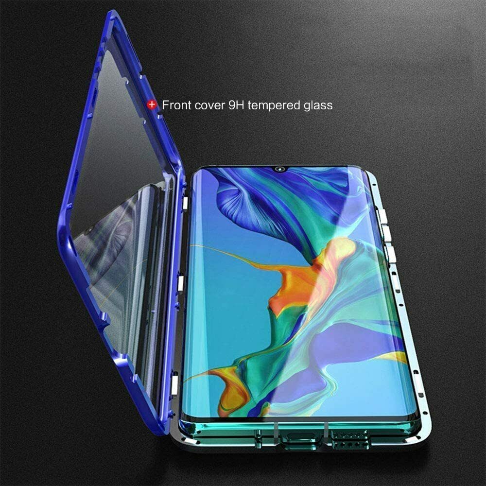 Huawei P30 Lite (6,15 Zoll)Hülle,Stark Magnetische Transparente Cover,Schwarz
