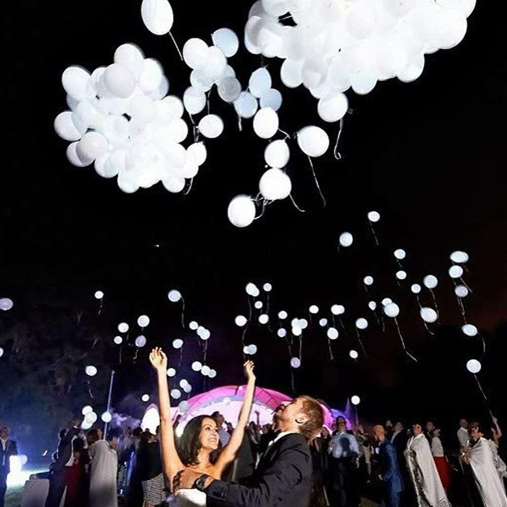 LED Luftballons Weiß, 40 Stücke Luftballons Hochzeit LED Leuchtende Luftballons