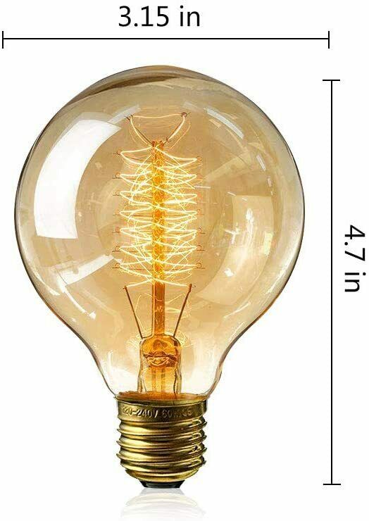 Vintage Glühbirne 6 Stück Globe Glühlampe Retro Glühbirne Warmweiß E27 40W