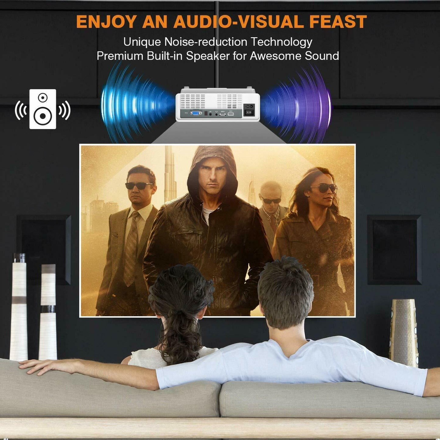 Beamer, FUNAVO RD-815 Projektoren LED Miniprojektor für Multimedia Heimkinos