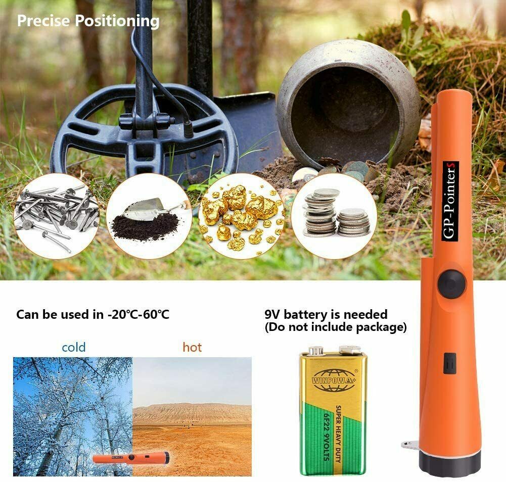 Metalldetektor Tragbar Metallsuchgerät, Metall Pinpointer IP66 Wasserdichter