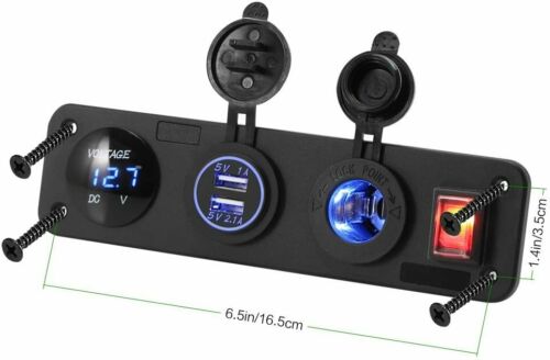 Auto Auto Ladegerät Mit Schalter Innen Voltmeter Zigarettenanzünder Steckdose