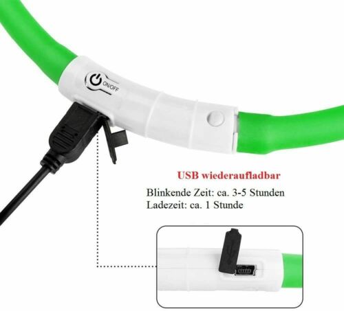 Anicoll LED Leuchthalsband Hunde Halsband - blau USB Wiederaufladbar - Längen...