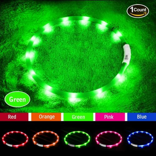 Anicoll LED Leuchthalsband Hunde Halsband - blau USB Wiederaufladbar - Längen...