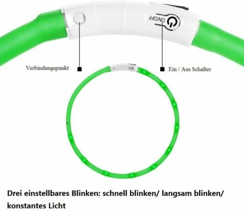 Anicoll LED Leuchthalsband Hunde Halsband - blau USB Wiederaufladbar - Längen...