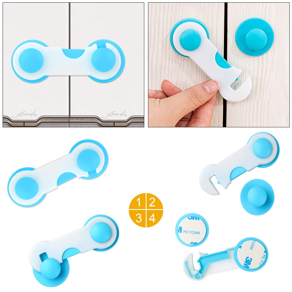 Spar24 Kinder Sicherheitsset, 45 Stück Baby Sicherheitsset 15 Runde Eckenschutz 12 Steckdosenschutz 6 Schiebetürverschlüsse 6 Sicherheitsschloss 3 Türschaum 3 Leaf Türstopper für Schrank Schublade