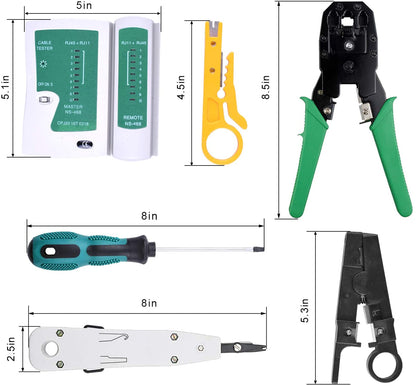 kuman Netzwerk Reparaturwerkzeuge Professionell Netzwerk Werkzeug Set Netzwerk Kabeltester Kit Patchkabel Tester Computer Wartung LAN Kabel Tester P9200