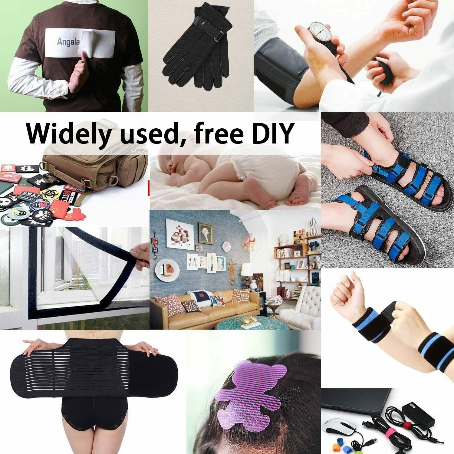 Klett Klebe Punkte, Klettpunkte 900 Stück Klettband Self Adhesive Klebend