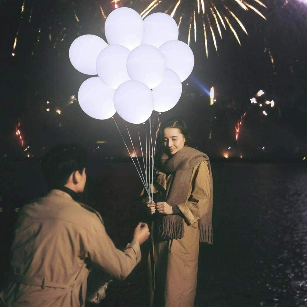 LED Luftballons Weiß, 40 Stücke Luftballons Hochzeit LED Leuchtende Luftballons