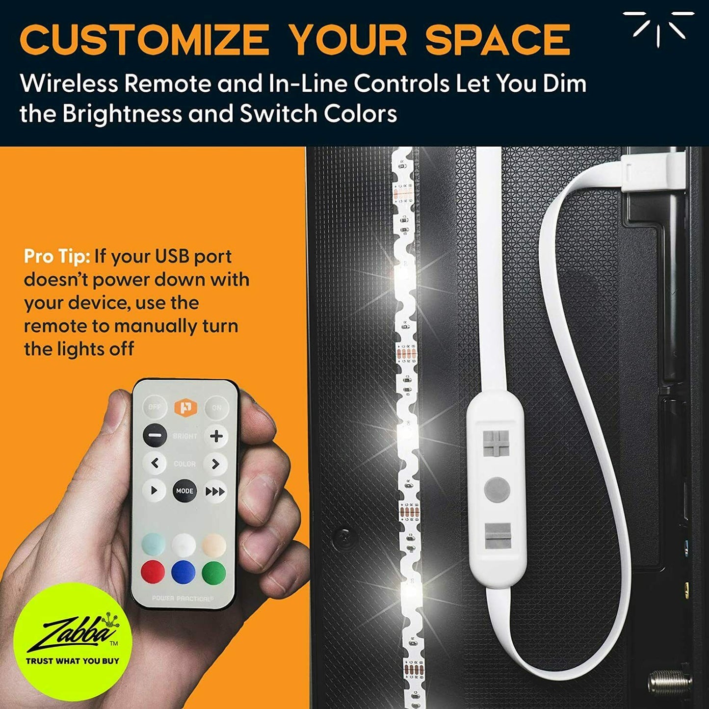 Luminoodle USB LED Hintergrund-Beleuchtung für TV in Farbe, 15 (3 Meter)