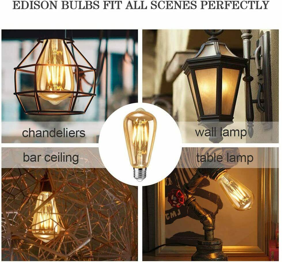 tonitott Edison Vintage Glühbirne, Edison LED Glühbirne E27 4W Warm Licht Vin...