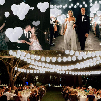 LED Luftballons Weiß, 40 Stücke Luftballons Hochzeit LED Leuchtende Luftballons