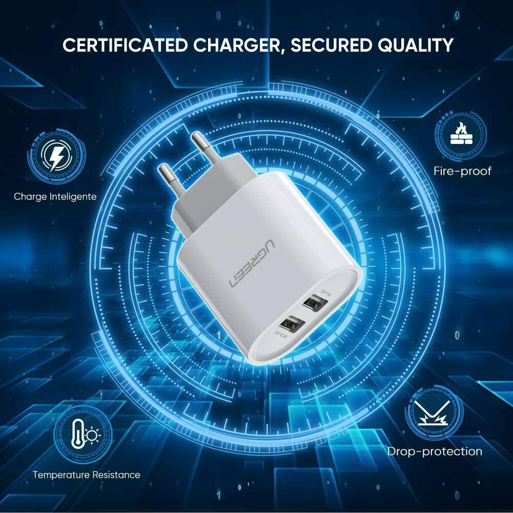 UGREEN USB Ladegerät 2 Ports Netzteil mit Intelligent Technologie