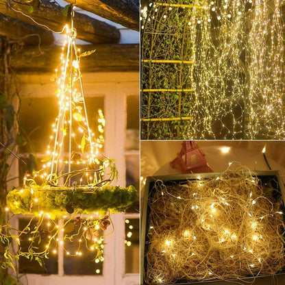 300 LEDs USB Lichterkettenvorhang 3M*3M 8 Modi Lichterkette mit Fernbedienung