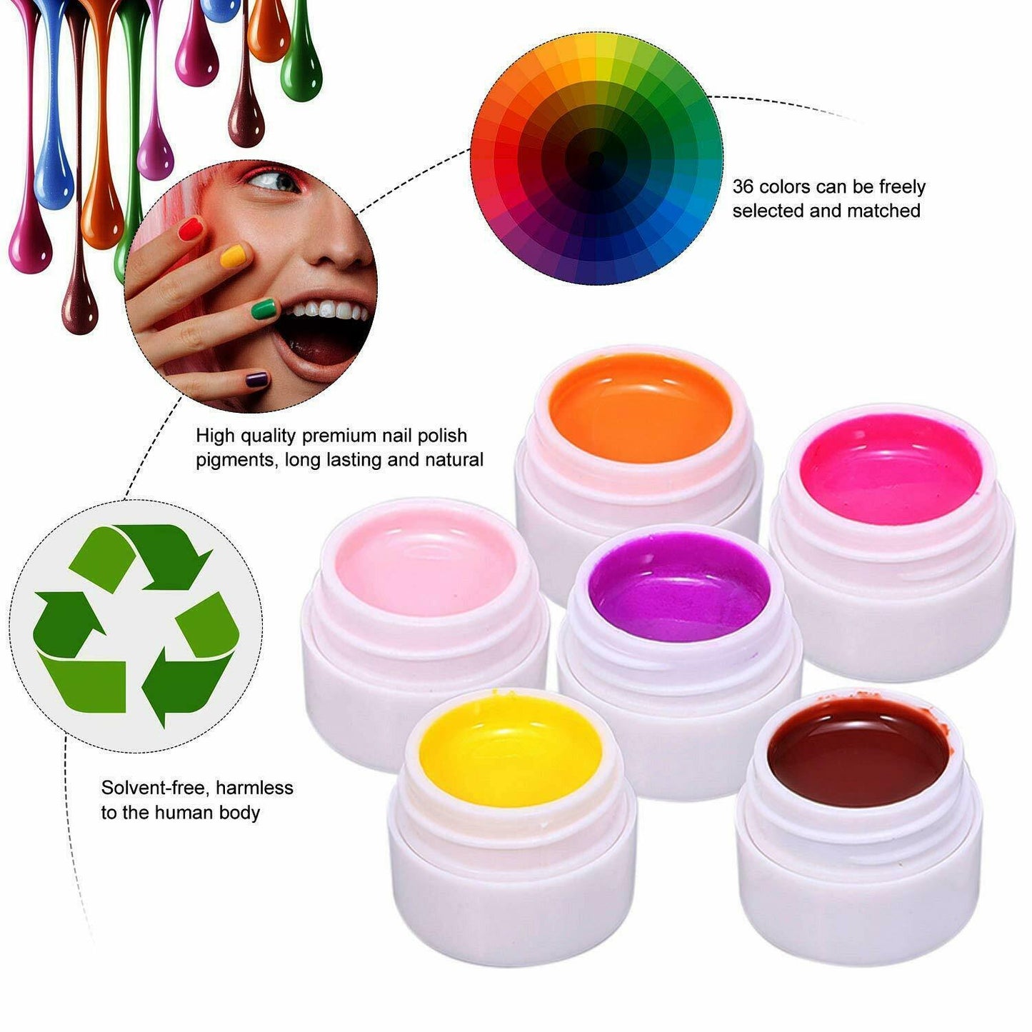 36 Farben UV farbgel, UV Gel Set gelfarben für nägel, Nail Art Farbgel Set, gel