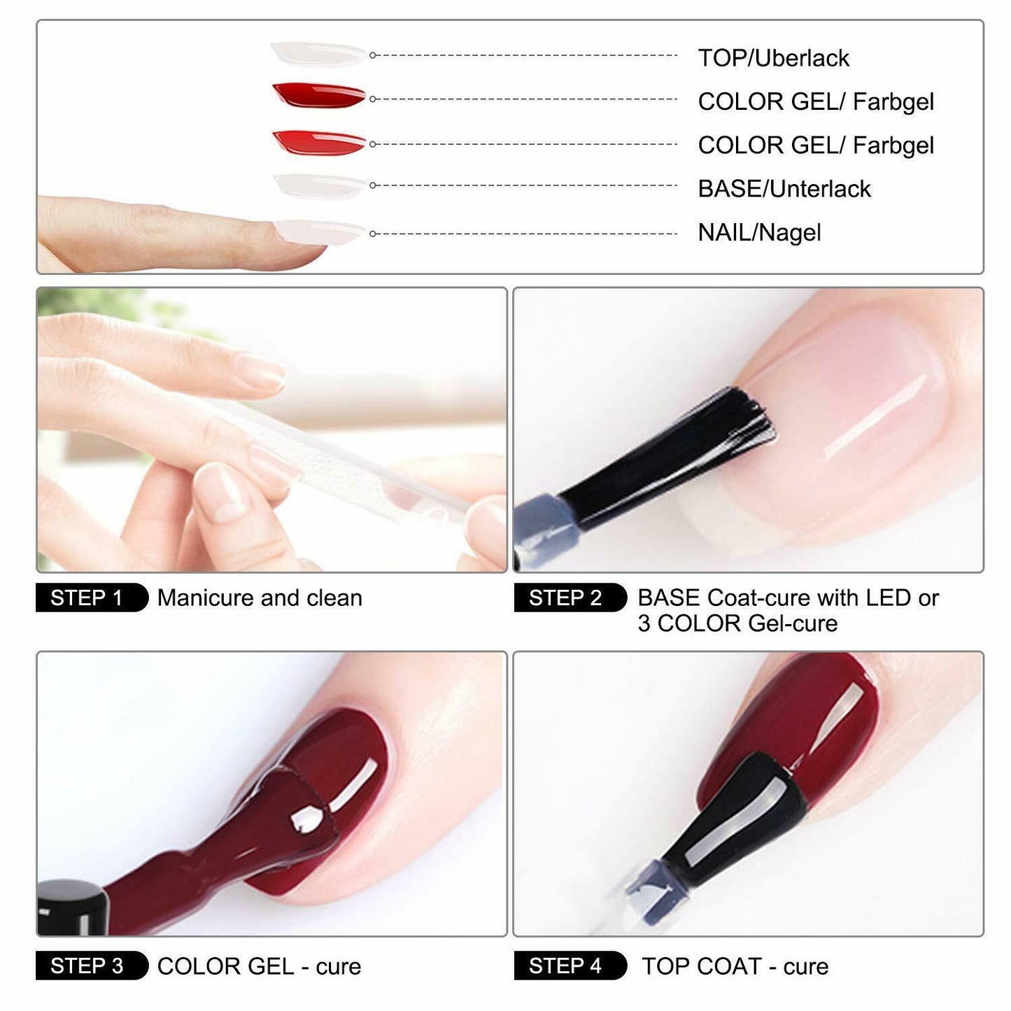 36 Farben UV farbgel, UV Gel Set gelfarben für nägel, Nail Art Farbgel Set, gel