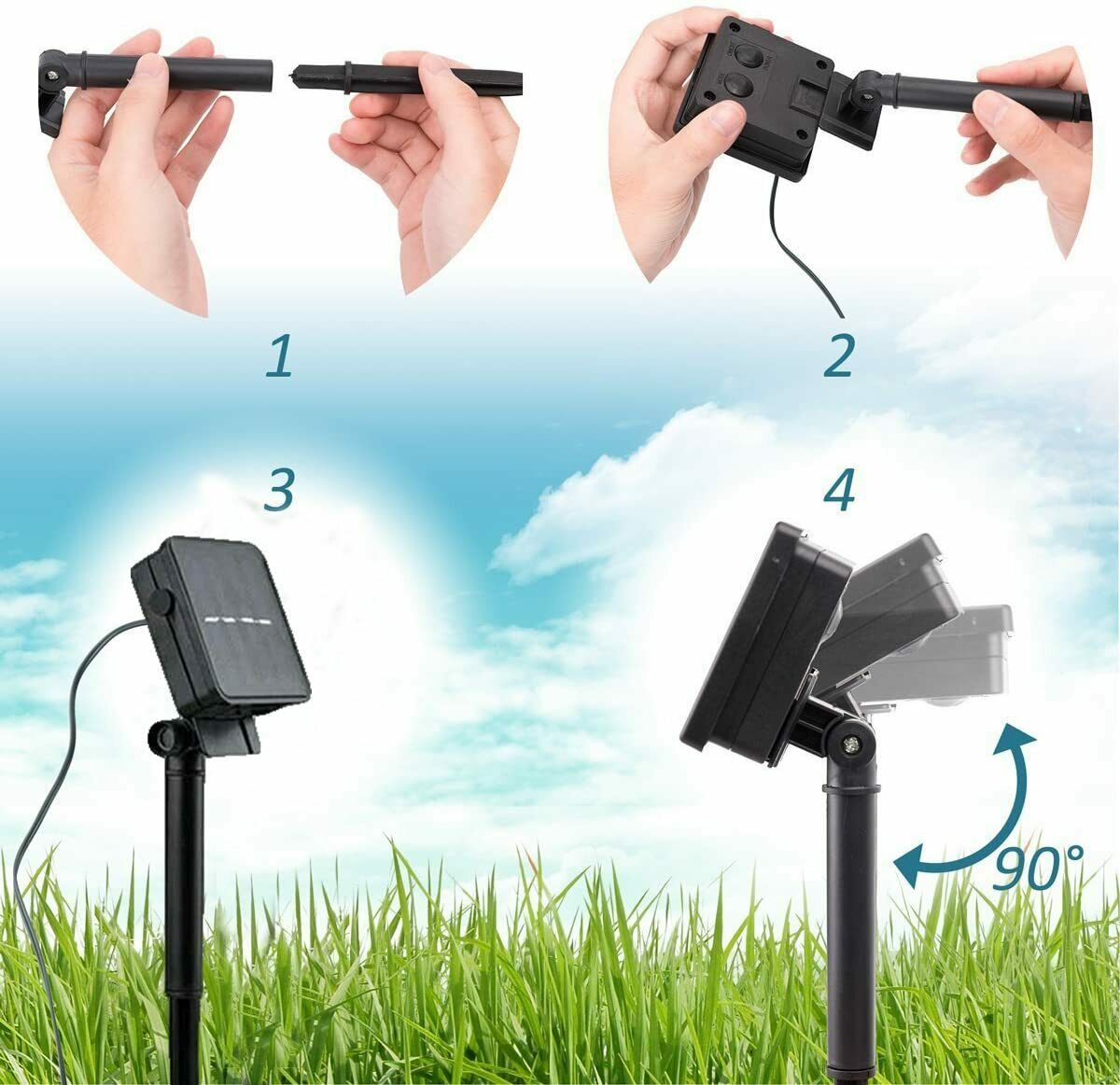 Solar String Lights - Solar Garden Lights mit 50 Blume LED Leuchten für Garten